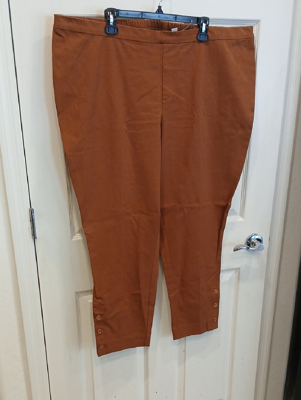 Isaac Mizrahi Rust Brown Slim Ankle Chinos